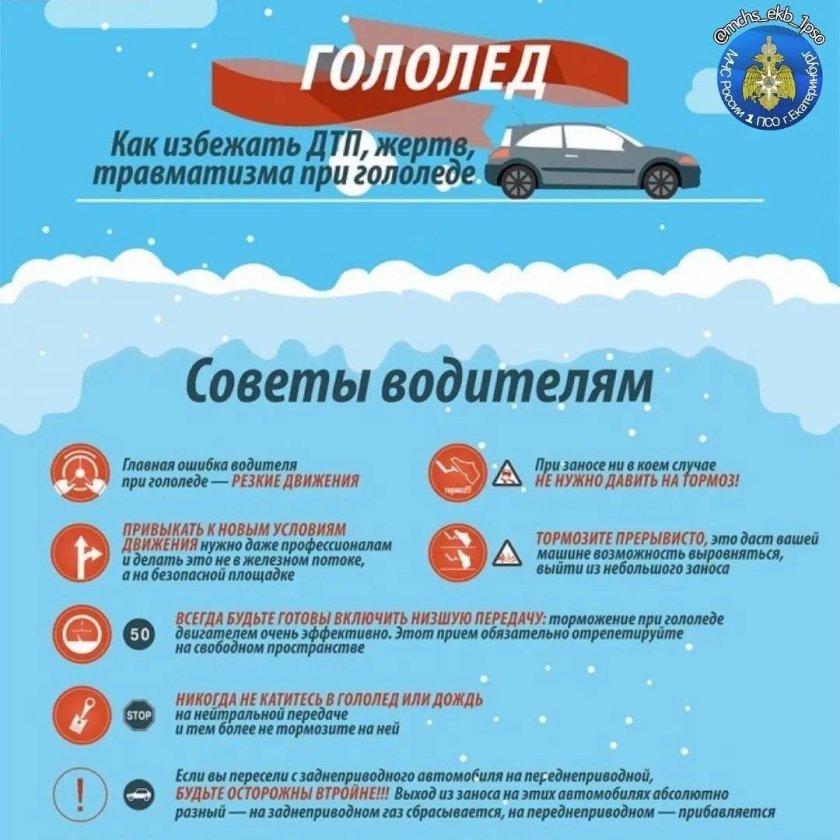 Памятка гололед на дороге