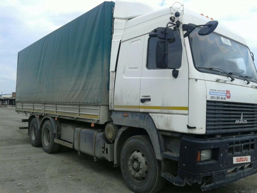 МАЗ 6312 бортовой с прицепом