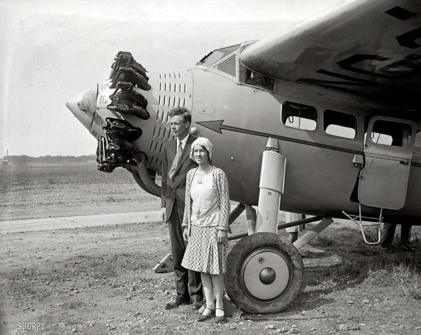 Линдберг в самолете