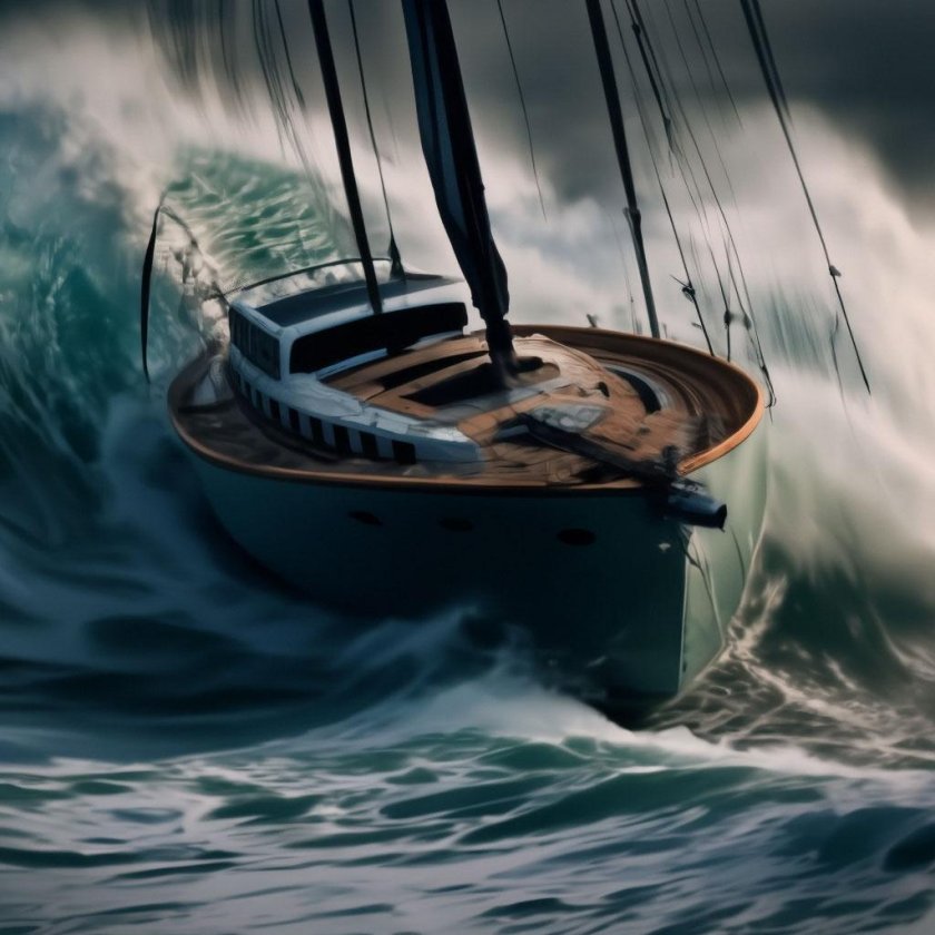 Яхта в океане