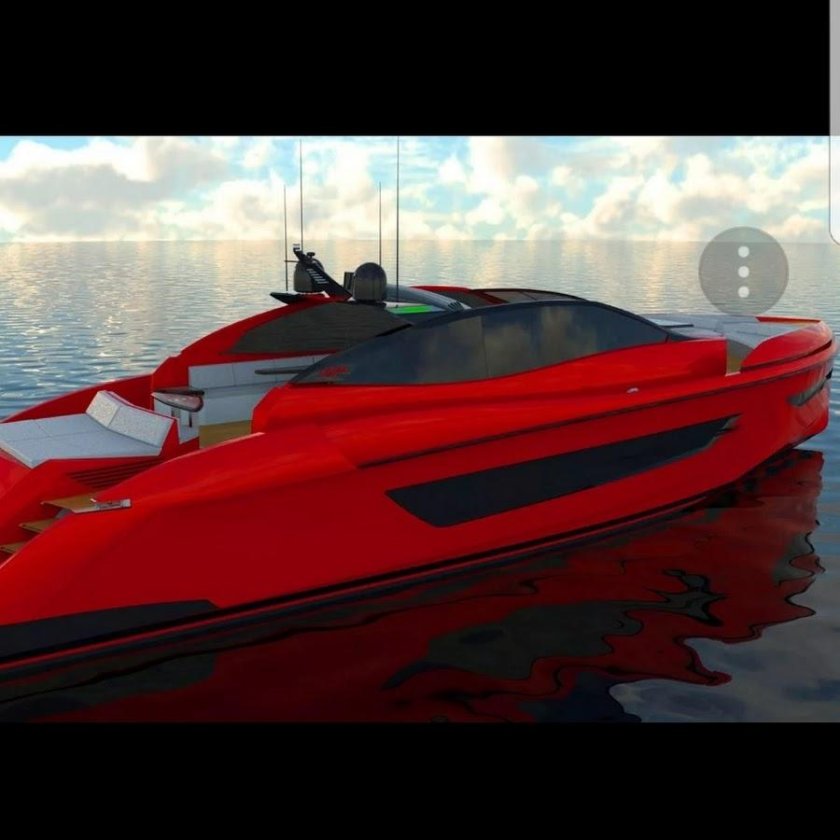 Катер красный