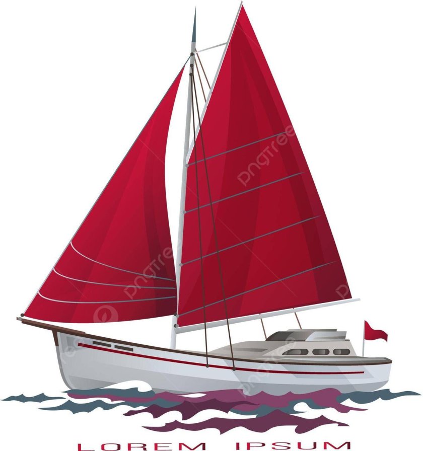 Яхта на белом фоне