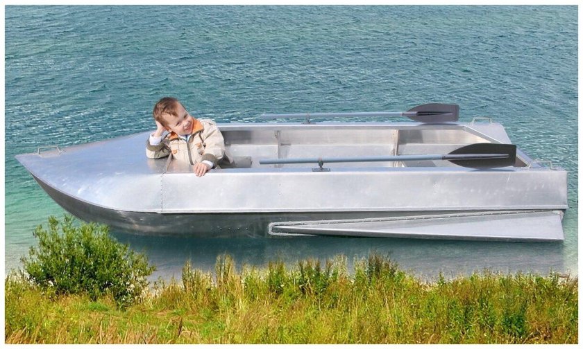 Алюминиевая лодка романтика-н 3.5 м. булями