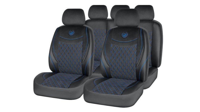 Чехлы/AUTOPREMIER/Modern/алькантара+экокожа/чёрный-синяя нить/арт.mod1010