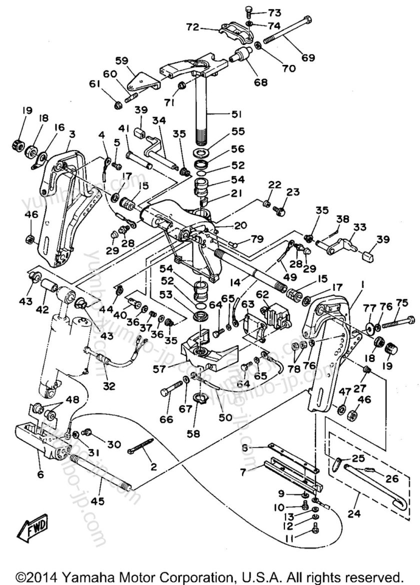 Механизм подъема лодочного мотора Ямаха 15