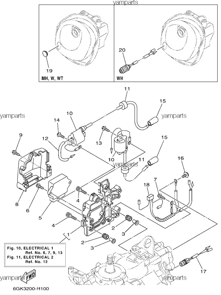 Топливный насос Ямаха 15 схема