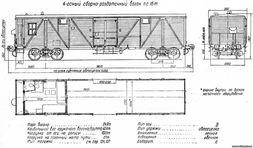 Крытый вагон 11-270 чертеж