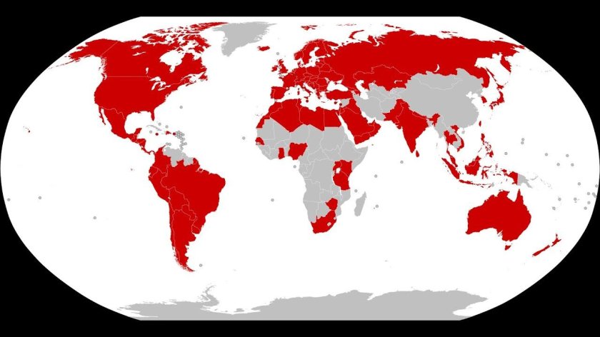 Карта стран с метрической системой