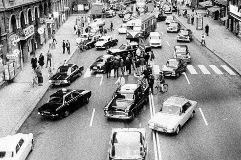 Швеция после перехода на правостороннее движение