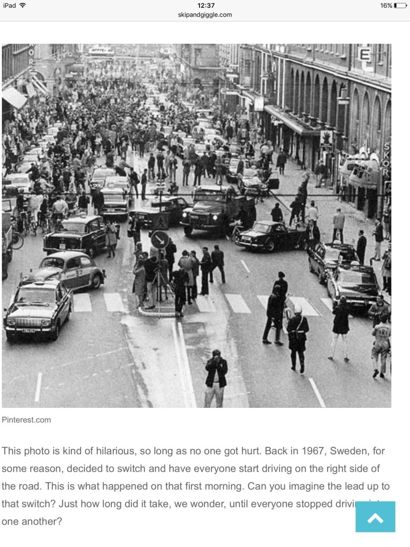 Переход на правостороннее движение в Швеции