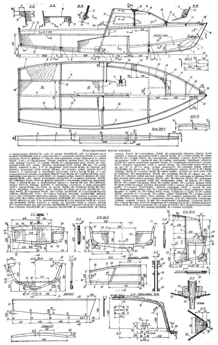 Швертбот креветка 2 чертежи