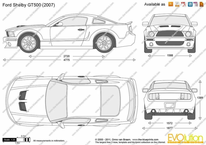 Форд Мустанг 2005 чертежи