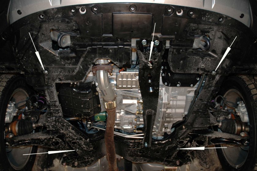 Днище снизу Mitsubishi Outlander 3