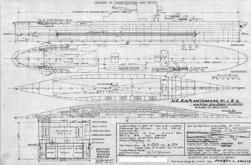 Авианосец Лексингтон чертежи