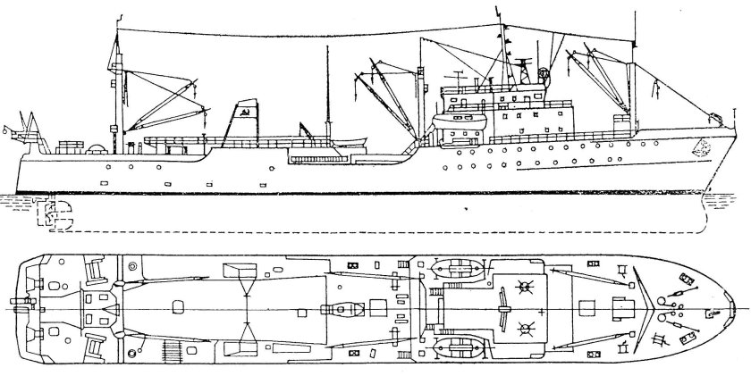 Схема судна БМРТ