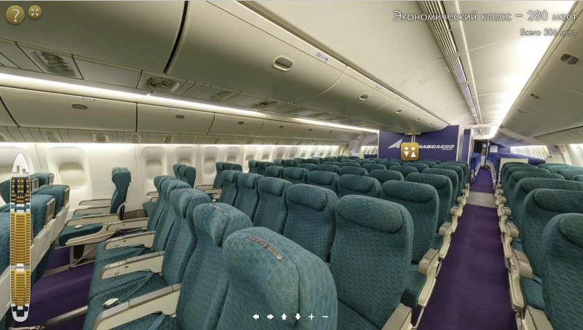 Салон самолета Боинг 777-200