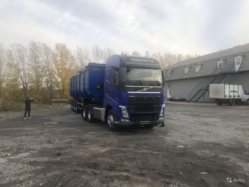 Volvo fh16 с самосвальным полуприцепом