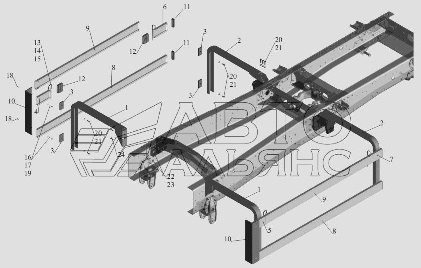 Кронштейн рамы на МАЗ 5551