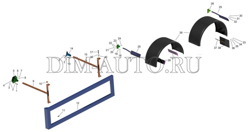 Крепление задних крыльев маз 6430