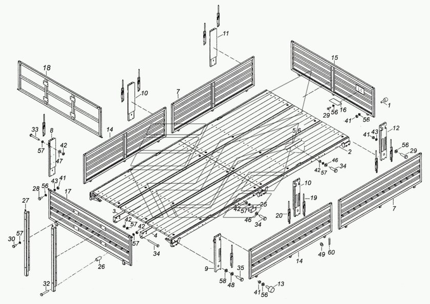 Основание платформы КАМАЗ 4308