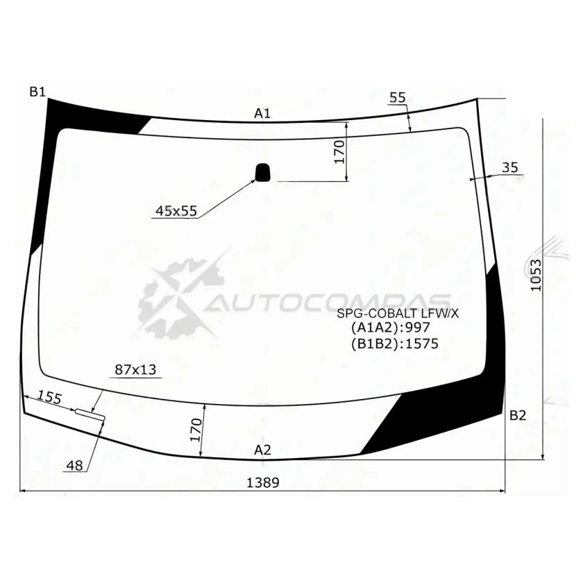 Chevrolet Cobalt 2013 лобовое стекло