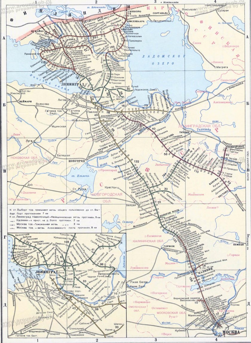 Схема Октябрьской железной дороги Москва