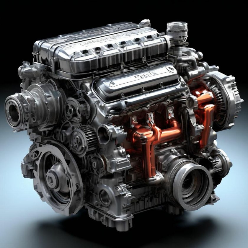 Двигатель автомобиля в разрезе