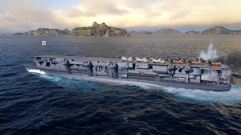 Авианосец Hosho в World of Warships