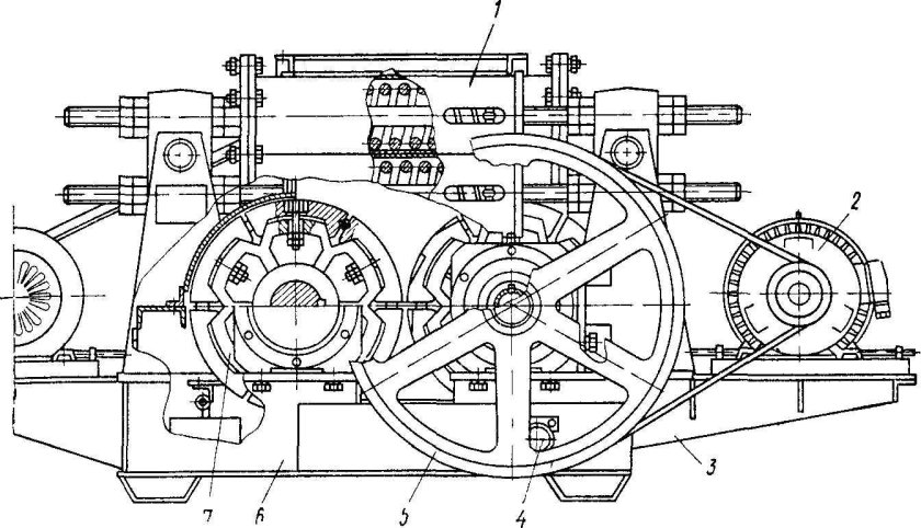 Двухвалковая дробилка с гладкими валками