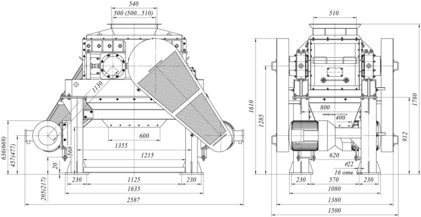 Двухвалковая дробилка ДВГ-2/500