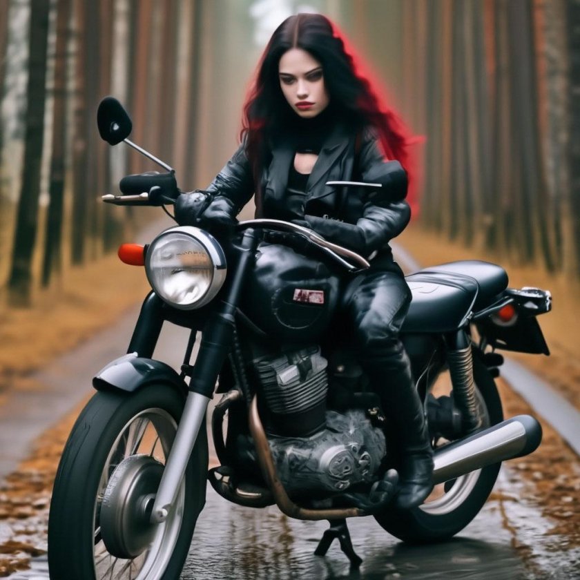 Девушка на мотоцикл