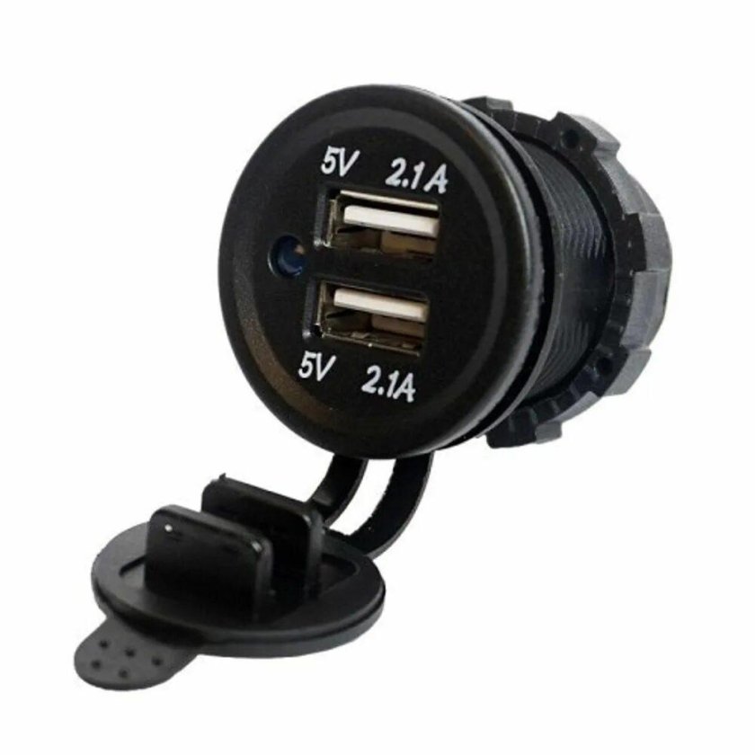 Разъём USB В авто встраиваемый 12v-24v 2usb