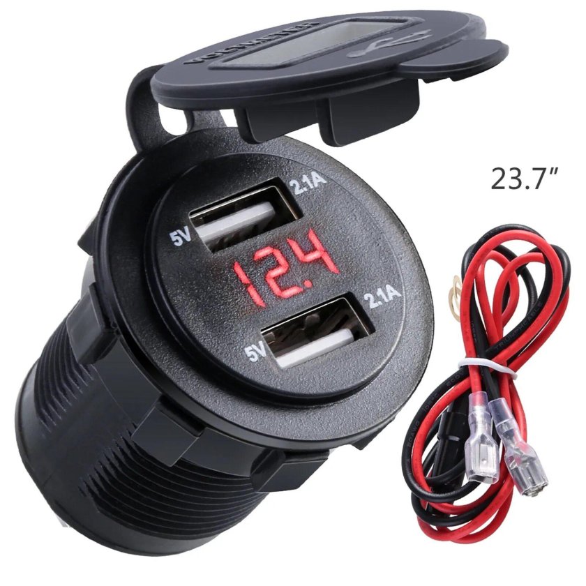 Вольтметр автомобильный цифровой 12v с юсб зарядкой