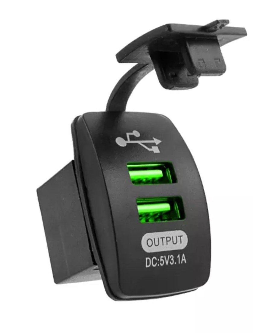 Розетка USB встраиваемая в авто 12v / 24v (5v, 2.1а + 1а) - арт. USB 12