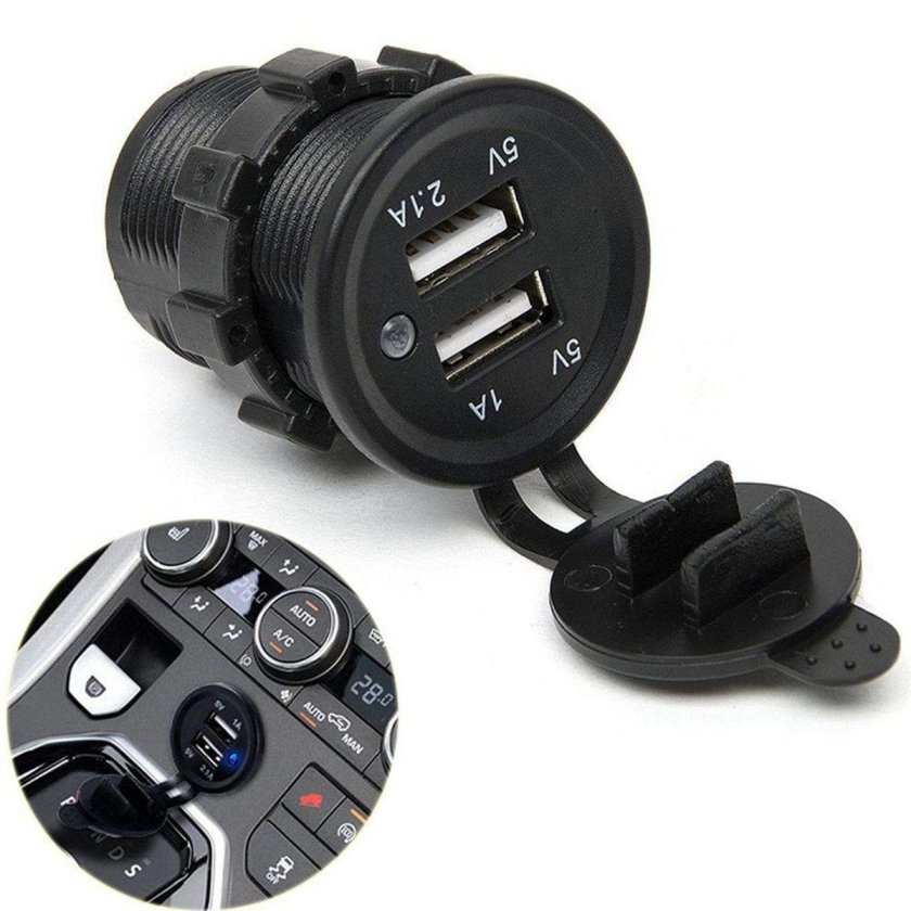 Dual USB Port Universal Socket dc12v-ac220v