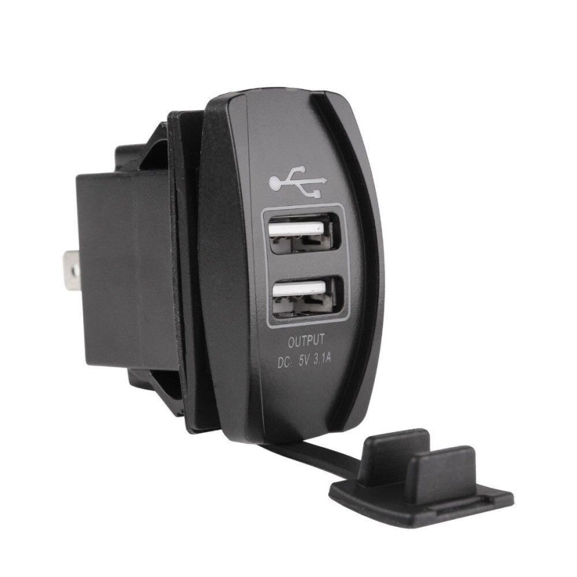 Розетка USB встраиваемая в авто 12v / 24v (5v, 2.1а + 1а) - арт. USB 12