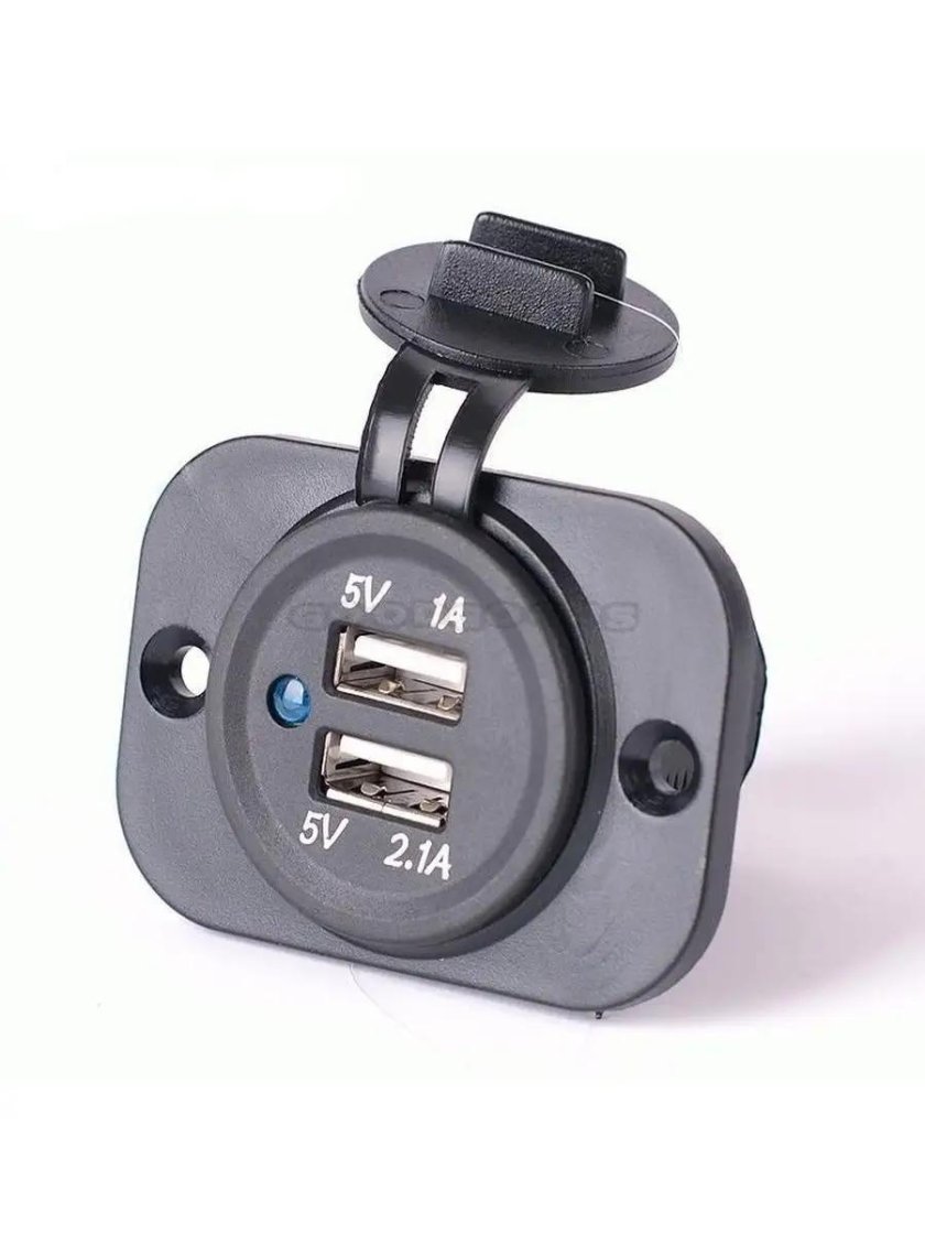Розетка USB встраиваемая (5в, 2.1а + 2.1а)