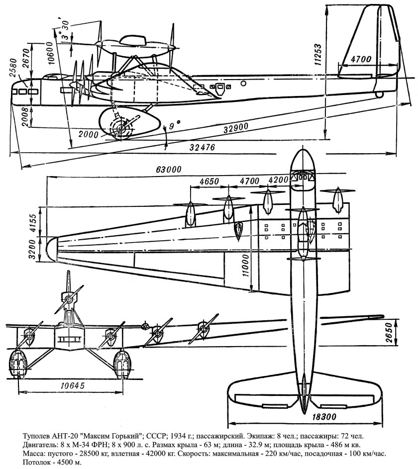 Самолет ант-20 Максим Горький