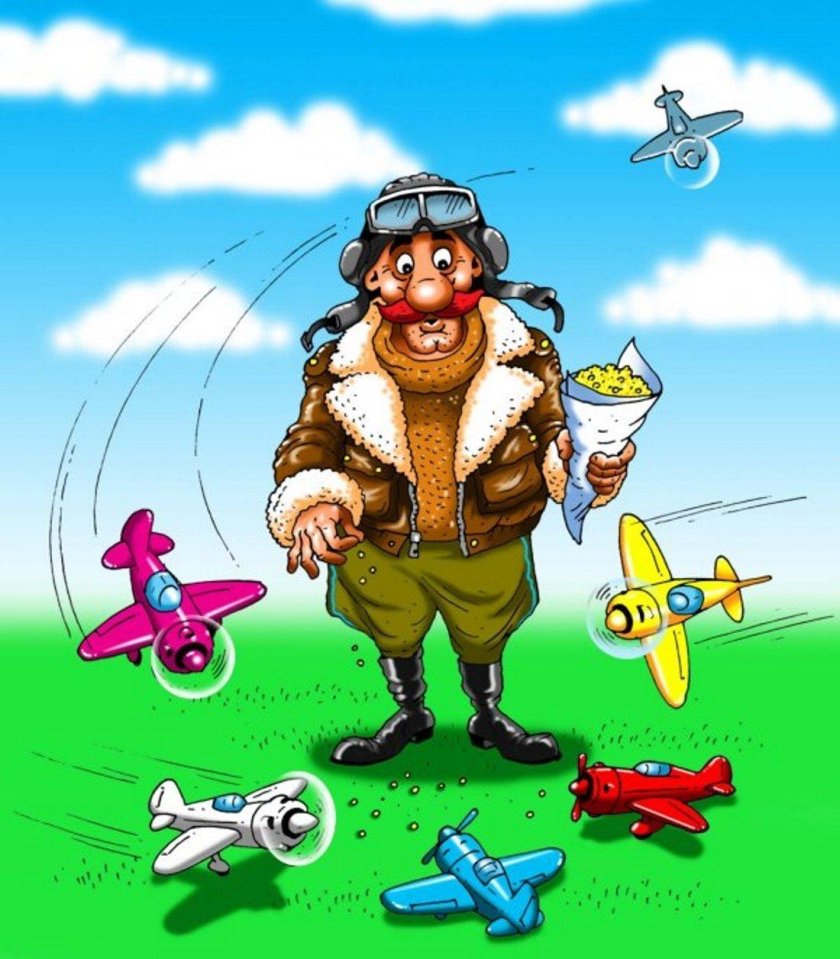 С днём рождения лётчику открытка