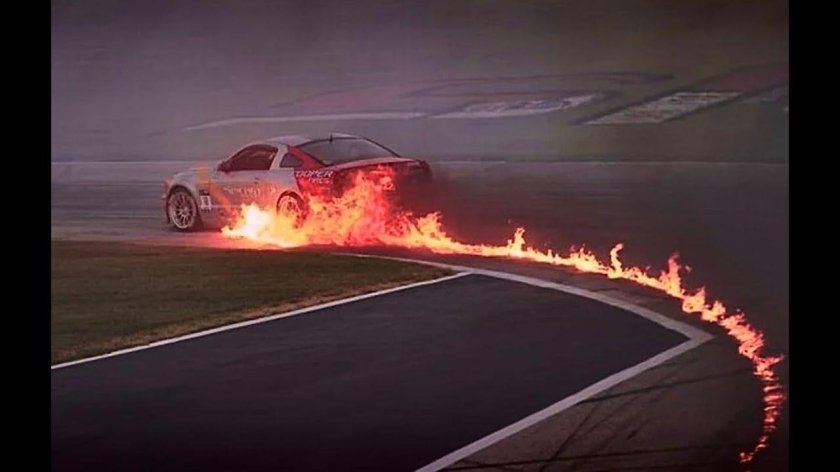 Дрифт с огнем