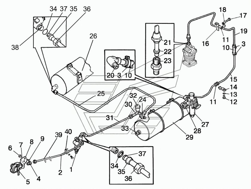 Тормозная система МТЗ 82 на прицеп