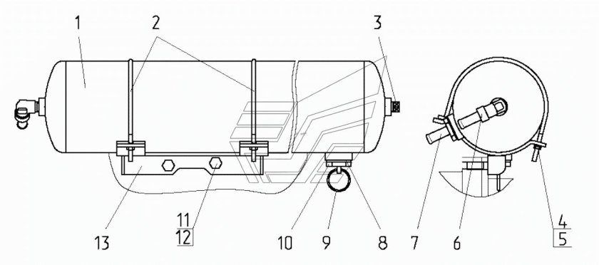 Баллон воздушный МТЗ-80.82 ресивер