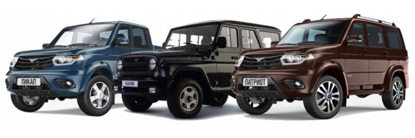 УАЗ Патриот ряд машин
