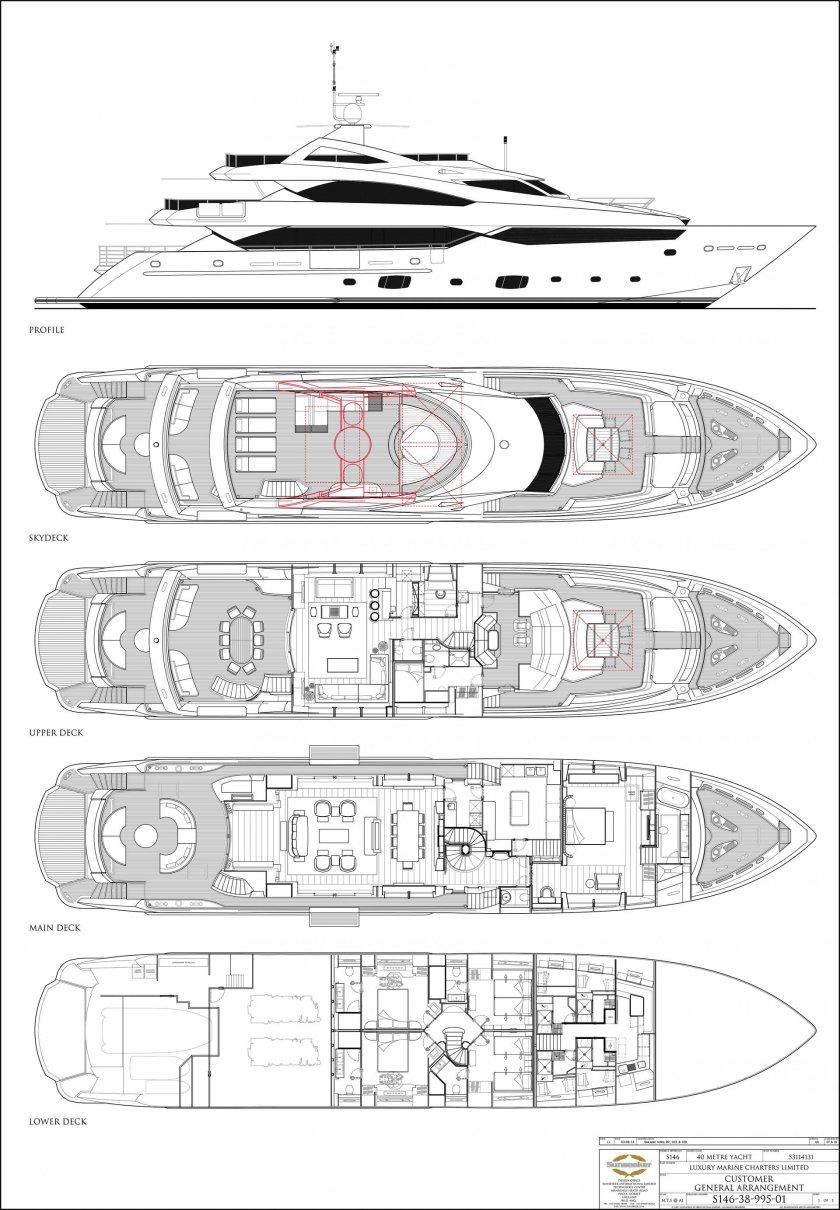 Схема палубы Sunseeker 86 Yacht