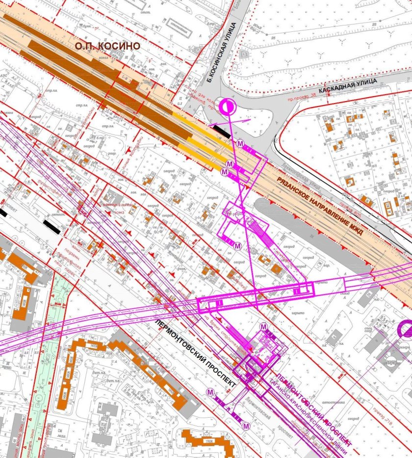 Схема станции метро Косино
