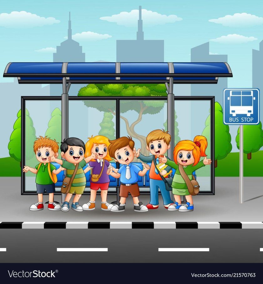 Автобусная остановка для детей