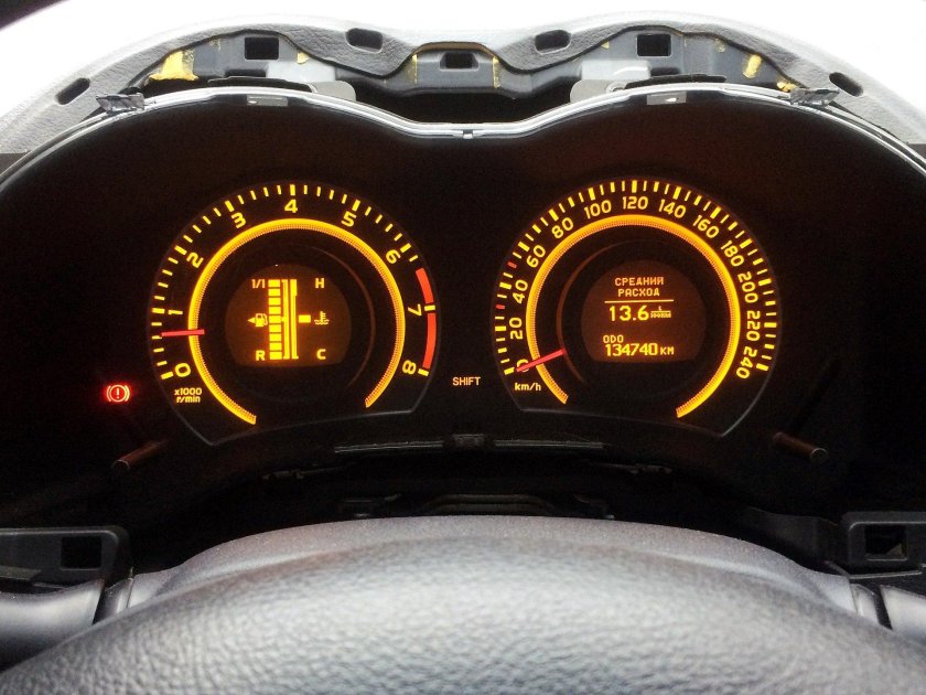 Пересвет таете Королла 150 приборной панели