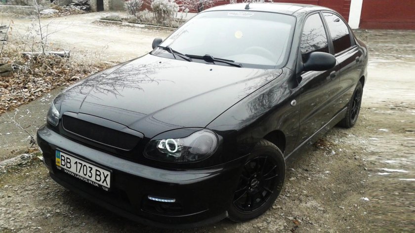 Чёрный Шевроле Ланос Тюнин