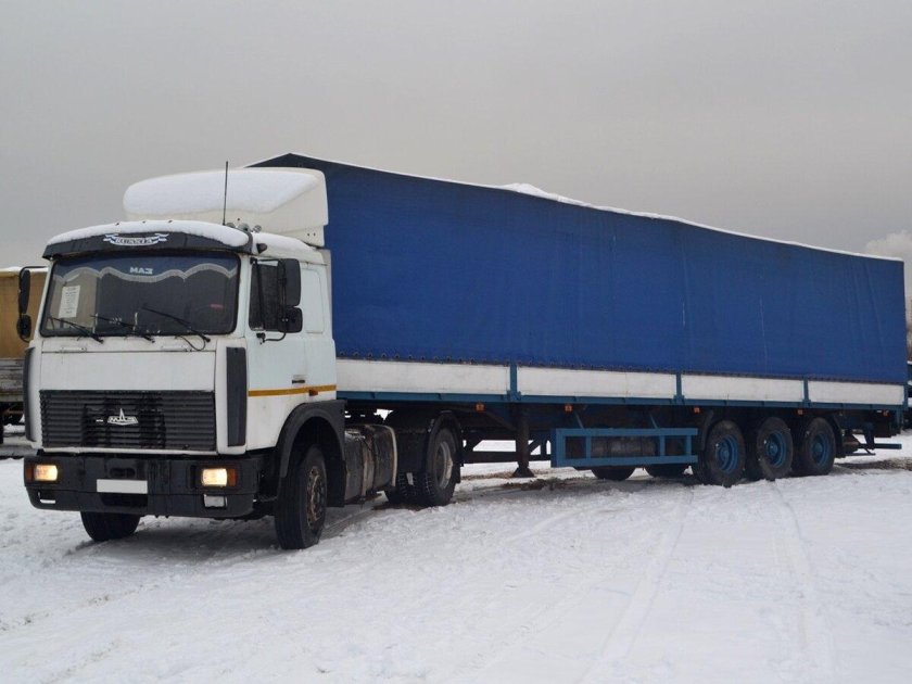 МАЗ-6430 седельный тягач полуприцеп бортовой