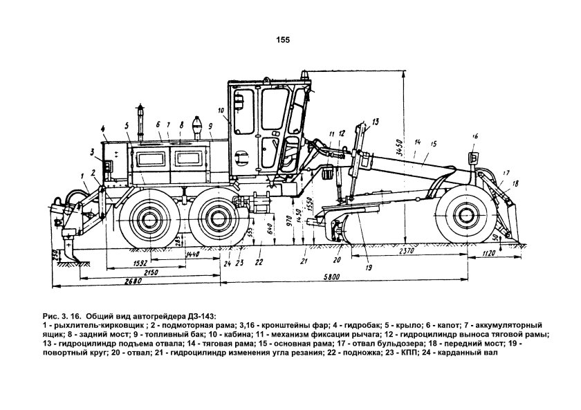 Автогрейдер ДЗ-180 схема